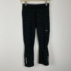 Nike black geometric flip waistband drifit legging small
